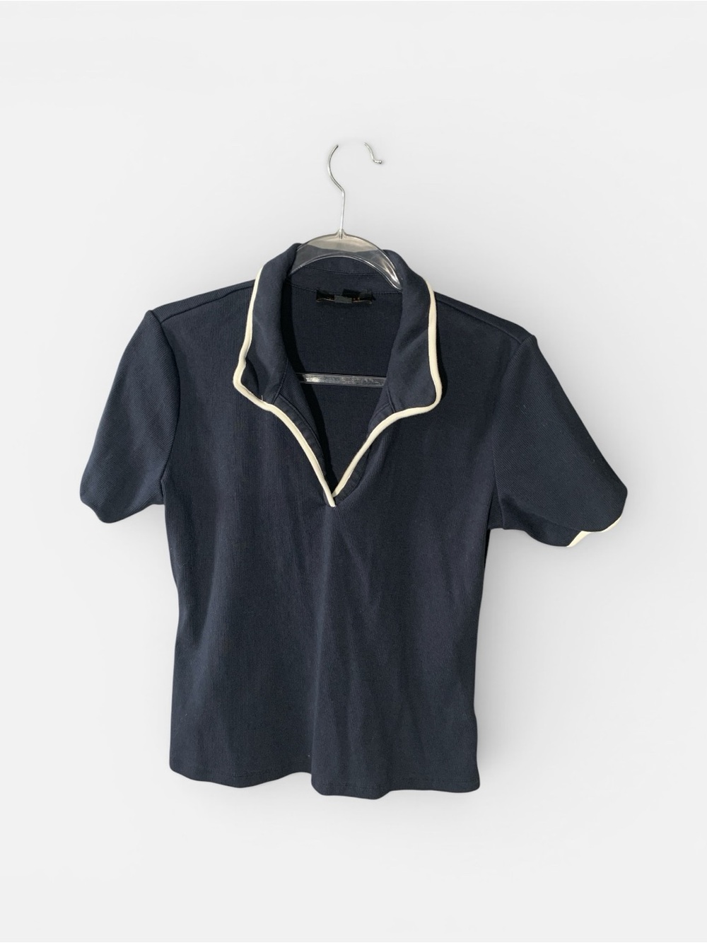 Truth by Republic Pima Cotton Womens Golf Short Sleeve Fitted Piped Polo Sz L